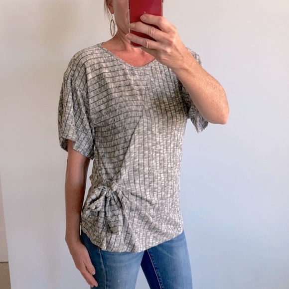 Marbled Grey Color Side Tie Top - Picture 4 of 7